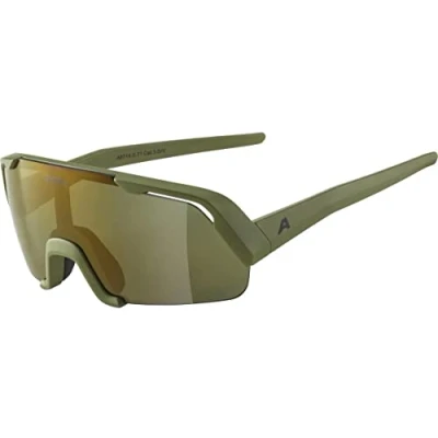 Abbildung von ALPINA ROCKET YOUTH Q LITE Verspiegelte, Kontrastverstärkende &amp; Beschlagfreie Sport Fahrradbrille Mit 100% UV Schutz Für Kinder, olive matt, One Size