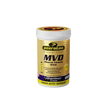 Abbildung von Peeroton MVD Mineral Vitamin Drink Johannisbeere, Elektrolyt Pulver mit den 5 wesentlichen Elektrolyten plus Zink, Magnesium und C regelmäßig einnehmen das Immunsystem stärken, 300g