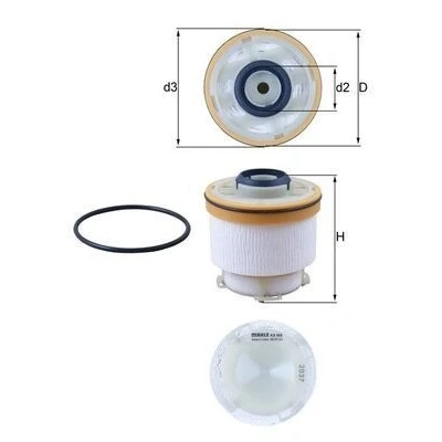 Abbildung von MAHLE ORIGINAL KX 586D Kraftstofffilter Filtereinsatz MITSUBISHI: L200 / Triton V Pickup, FIAT: Fullback Pickup