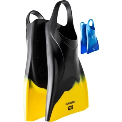 Abbildung von CRESSI Unisex Adult Pura Fins Black/Yellow 45/47 Silikonflossen zum Schwimmen und Schnorcheln, Schwarz/Gelb
