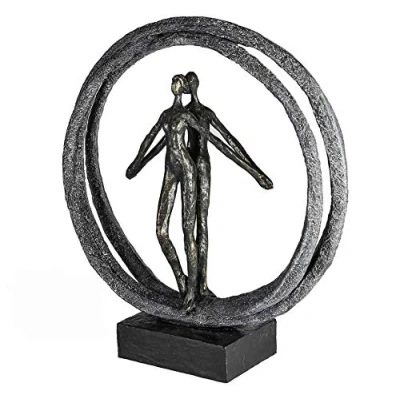 Abbildung von Casablanca Skulptur Figur Dekofigur Paar im Ring Poly Farbe: Bronze Höhe 40 cm