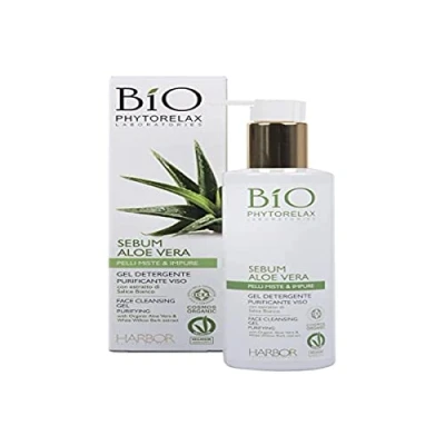 Abbildung von Phytorelax Sebum ALOE VERA Vegan &amp; Organic FACE Cleansing GEL Gesichtsreinigung, Größe: 200 ml,