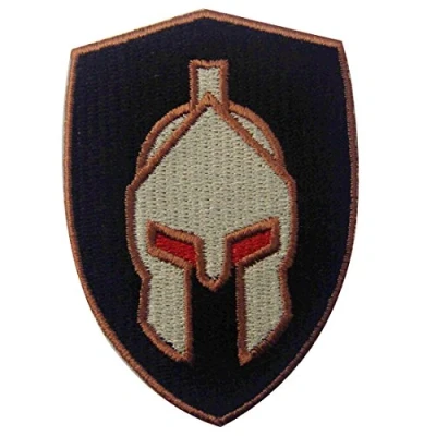 Abbildung von Aufnäher, bestickt, Design: Spartanischer Kampfhelm, zum Aufbügeln oder Aufnähen