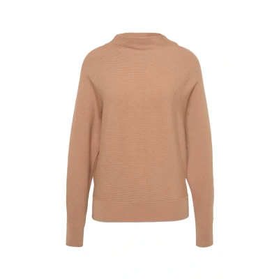 Abbildung von zero Strukturiert MIT Stehkragen Strickpullover, Damen, Größe: 34, Cinnamon swirl