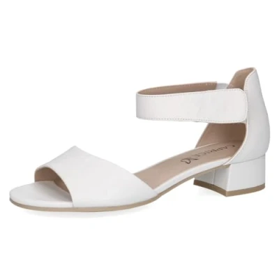 Abbildung von CAPRICE Damen Sandalen mit Absatz aus Leder Riemchen, Weiß (White Nappa), 38.5 EU