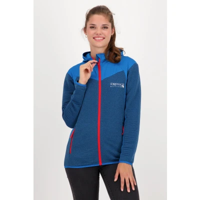 Abbildung von Deproc Active Damen Strickfleecejacke mit leichter Kapuze Übergangsjacke Windbreaker ELM WOMEN, 54578, Blau, 40