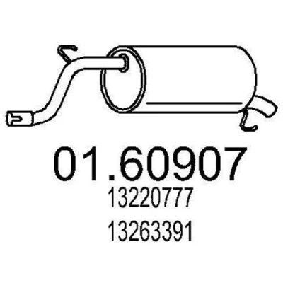 Abbildung von MTS 01.60907 Endschalldämpfer 1020 OPEL: Corsa D Hatchback, E Hatchback
