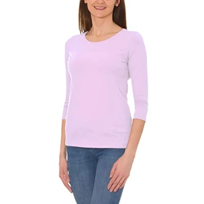 Abbildung von Alkato Damen Shirt 3/4 Arm mit Rundhals, Farbe: Lila, Größe: XL
