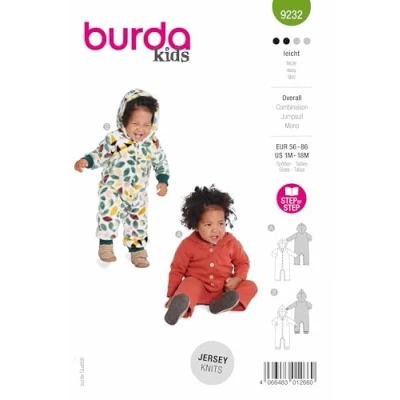 Abbildung von Burda Schnittmuster, 9232, Overall [Kinder, Gr. 56 86], Level 2 leicht
