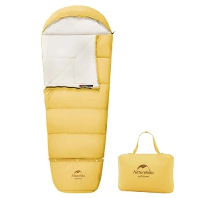 Abbildung von Naturehike Outdoor Schlafsack Kinder 3 4 Jahreszeiten Baumwolle für Reise Zelten Leichte Warme Camping Schlafsäcke Verpackbares Wasserdichtes Gelb (160 x 75 cm)