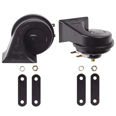 Abbildung von Evermotor Universal Twin Dual Tone Lautes Horn Hupe Set für Autos und Motorräder 12V 400/500 Hz 118 db (2 set)