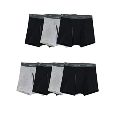 Abbildung von Fruit of the Loom Herren Coolzone Boxer Briefs, Moisture Wicking &amp; Breathable, Assorted Color Multipacks Retroshorts, Kurzes Bein, 7er Pack, Schwarz/Grau, Large