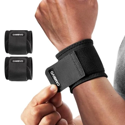 Abbildung von CAMBIVO Handgelenk Bandagen Krafttraining, 2 Stück Verstellbare Handgelenkstütze Wrist Wrap für Fitness, Gym, Sportschutz