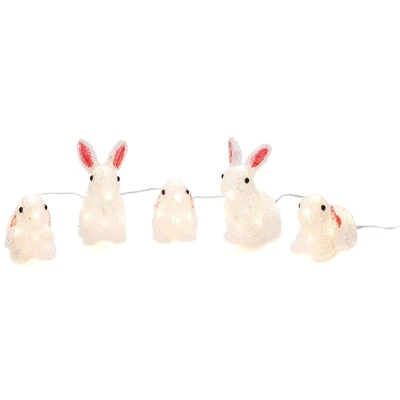 Abbildung von Konstsmide, 40 warm weiße Dioden LED Acryl Hasen Set, Kunststoff, 5er