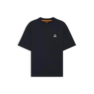 Abbildung von BOSS Numbers Tshirt print, Herren, Größe: Small, Dark blue