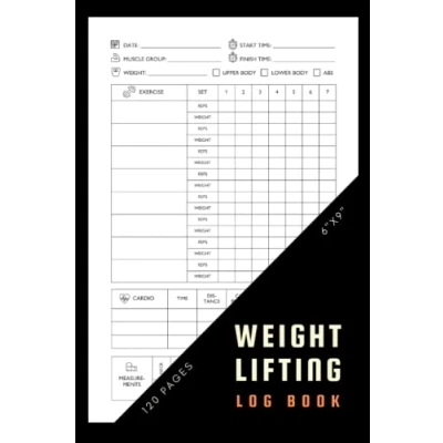 Abbildung von Weight Lifting Log Book: Workout Journal Book for Men and Women Gym Planner Exercise Notebook &amp; Fitness Logbook Personal Training ... Cool Black Design 120 Pages