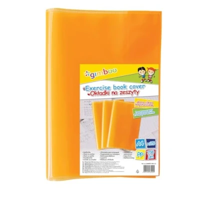 Abbildung von gimboo Hefthüllen Heftumschläge/ 25 Stück 25er Packung/DIN A4/ Extra Stark 150 my aus PP/orange Transparent Klar/Kristallklar/Heftschoner für Schulhefte/Buchumschlag