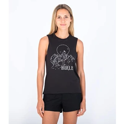 Abbildung von Hurley Damen Yote Two Washed Muscle Tank T Shirt, Marshmallow, S