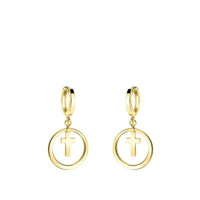 Abbildung von Sofia Milani Circle Cross Ohrringe, Damen, Größe: One Size, Gold coloured