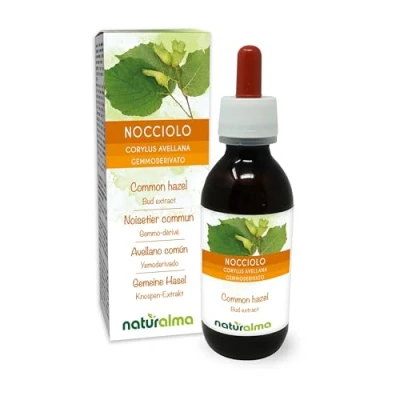 Abbildung von Gemeine Hasel (Corylus avellana) Alkoholfrei knospen Extrakt aus frishen Naturalma Flüssig Tropfen 120 ml Nahrungsergänzungsmittel Veganer