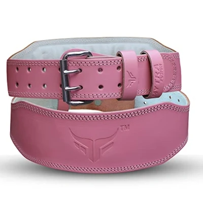 Abbildung von Mytra Fusion gewichthebergürtel Damen Powerlifting belt Echtes Leder gym gürtel für Fitnessstudio, Fitness, Workout, Gewichtheben, Kreuzheben und (Pink, M)