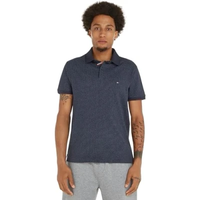 Abbildung von Tommy Hilfiger Herren Poloshirt Kurzarm Slim Fit, Blau (Desert Sky), XS