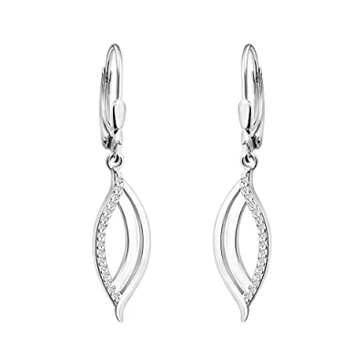Abbildung von SOFIA MILANI Damen Ohrringe 925 Silber mit Zirkonia Steinen Oval Ohrhänger 20563