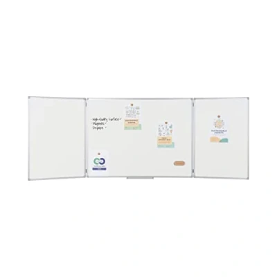 Abbildung von Bi Office Earth Trio Whiteboard Klapptafel mit 3 Weißwandtafeln, Magnetisch Oberflächen, 120 x 90/240 90 cm