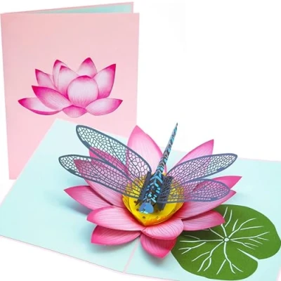 Abbildung von Poplife Libelle 3D Pop up Grußkarte für alle Anlässe Eine, Gärtner, Floral flach zusammenklappbar zum Versenden Geburtstag, Abschluss, Get Well, Beileid, Jahrestag, Verlobung, Schwester Geschenk