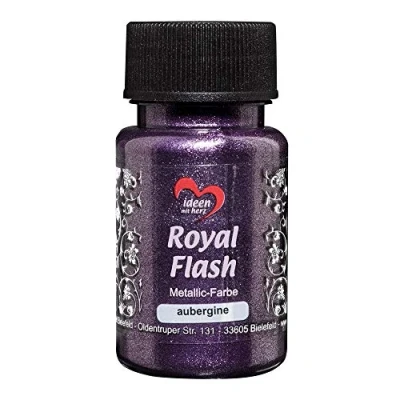 Abbildung von Ideen mit Herz Royal Flash, Acryl Farbe, metallic, feinsten Glitzerpartikeln, 50 ml (aubergine)