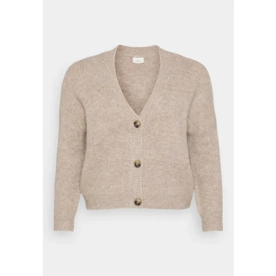 Abbildung von ONLY Carmakoma Carzoey Cardigan Strickjacke, Damen, Größe: M 46/48, Woodsmoke melange