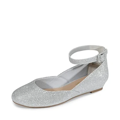 Abbildung von DREAM PAIRS Ballerinas Damen Riemchenballerina Elegant Flats Schuhe REVONA E Silber/Glitter Größe 40 (EUR)