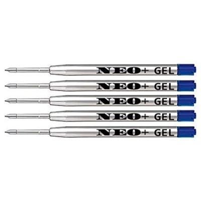Abbildung von Hochwertige Ersatzfüllung für Kugelschreiber, feine Spitze 0.5 mm, 5 Stück. Sie ist auch mit Parker Stift kompatibel (5 x BLAU GEL)
