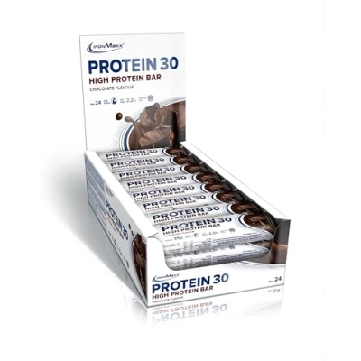 Abbildung von IronMaxx Protein 30 Eiweißriegel Schokolade 24 x 35g palmölfreier Proteinriegel mit Vitaminen für zuckerreduzierte und Low Carb Ernährung geeignet