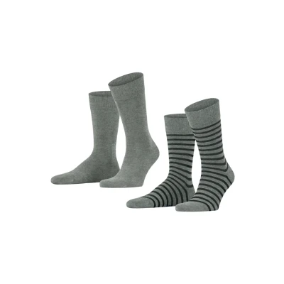 Abbildung von Esprit FINE Stripe 2PACK WITH Pattern Socken Light grey, Herren, Größe: 39 42, grey
