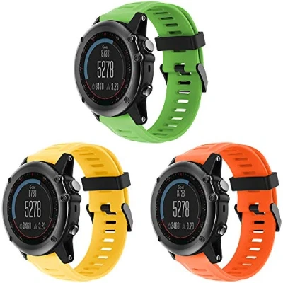 Abbildung von TOPsic Armband Kompatibel mit Garmin Fenix 3 Armband, Silikon Sportarmband Uhr Band Strap Ersatzarmband Uhrenarmband Werkzeug für 3/Fenix HR/Fenix 5X Smart Watch
