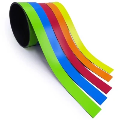 Abbildung von 5x Magnet Streifen farbig sortiert I 2cm x 1m Magnetband zum markieren einteilen auf Whiteboards Lager Regale Kalender Etiketten mag_211