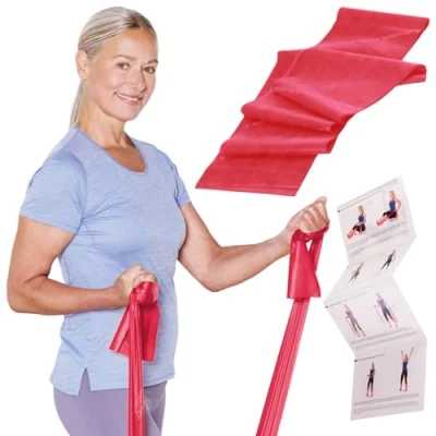 Abbildung von TheraBand Original Fitnessband 2,5m Resistance Band für Ganzkörpertraining, Kraft &amp; Flexibilität Ideal Physiotherapie, Fitness Sport (Rot)