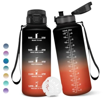 Abbildung von Motswedi Trinkflasche 1500ml, BPA Frei, Sport, Auslaufsicher, Wasserflasche, Kohlensäure Geeignet, Trinkflaschen für Schule, Fahrrad, Kinder, Outdoors, Schwarz und Rot
