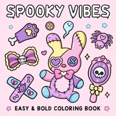 Abbildung von Spooky Vibes: Coloring Book for Adults and Teens Featuring Cute, Creepy Goth Stuff Creatures