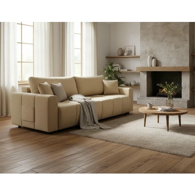 Abbildung von OTTO home Schlafsofa "YLVAA 3-Sitzer, 239 cm - OTTO. Verlässliche Qualität." Schlaffunktion(132/198), Bettkasten, Feinstruktur-Bezug