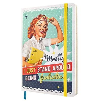 Abbildung von Nostalgic Art Retro Notizbuch, A5, Stand Around Being Fantastic Geschenk Idee für Nostalgie Fans, Bullet Journal dotted, Vintage Design