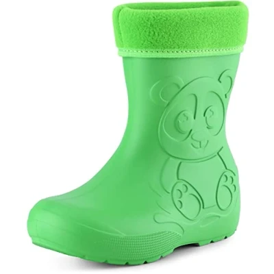 Abbildung von Ladeheid Eva Kinder Jungen Mädchen Gummistiefel Regenschuhe gefüttert LA CA 11 (Grün, 24/25 EU)