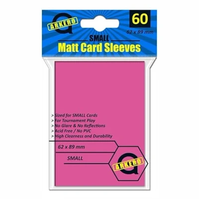 Abbildung von Arkero G 60 Small Matt Card Sleeves Pink/Pink (Matte Kartenhüllen) für schmale Spiele wie Yu Gi Oh! japanische Größe