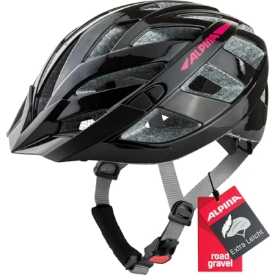 Abbildung von ALPINA PANOMA 2.0 Optimal Anpassbarer, Belüfteter City &amp; Touren Fahrradhelm Mit Fliegennetz Nachrüstbarem LED Für Erwachsene, black pink gloss, 56 59 cm
