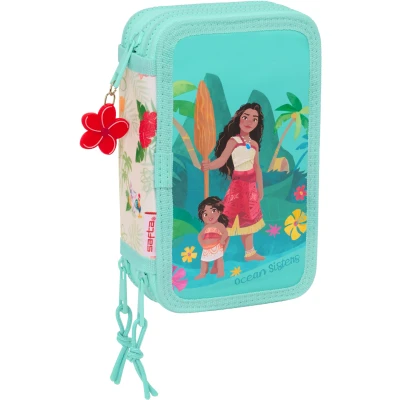 Abbildung von Safta VAIANA Schulmäppchen mit 37 Utensilien, Federmäppchen für Kinder, ideal Kinder von 5 bis 14 Jahren, bequem und vielseitig, Qualität Widerstandsfähigkeit, 12,5 x 5,5 19,5 cm,