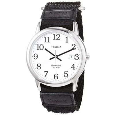 Abbildung von Timex Easy Reader 35mm Quarzuhr für Herren, mit Datumsanzeige und Datumsanzeige, Schwarz, TW2U84900