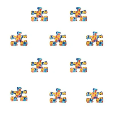 Abbildung von Anstecknadel aus Metall, Motiv: Autismus Bewusstseins Puzzle, Brosche, Messing