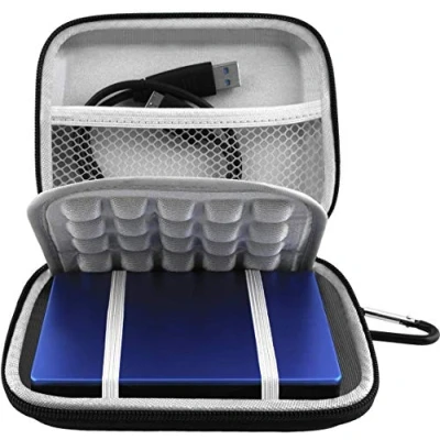 Abbildung von Lacdo Externe Festplattentasche Hard Drive Case für Seagate Portable Drive/Seagate Expansion/Seagate Game Basic/Backup Plus Slim 2.5 Zoll 1TB 2TB 3TB 4TB 5TB HDD Schutzhülle, Schwarz