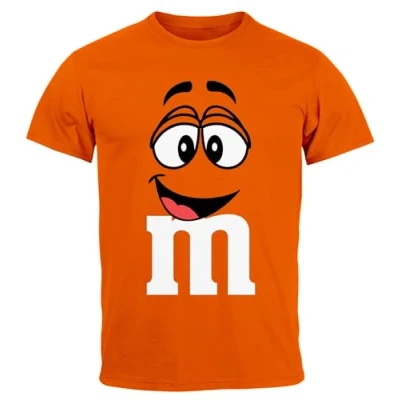 Abbildung von MoonWorks® Herren T Shirt Fasching Karneval M Aufdruck Gruppen Kostüm Verkleidung Last Minute Faschingskostüme Männer Funshirt 5 orange XXL